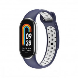   BeCover Ремінець Vents Style  для Xiaomi Mi Smart Band 8 Blue-White (709419)