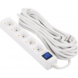   2E 10 м, 5 розеток White (2E-U05ES15M10WH)