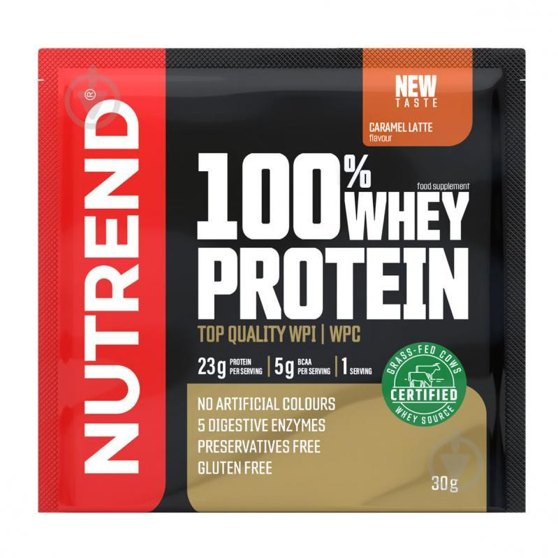 Nutrend 100% Whey Protein 30 g /sample/ Caramel Latte - зображення 1