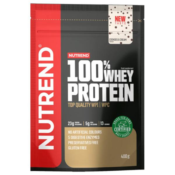 Nutrend 100% Whey Protein 400 g /13 servings/ Cookies & Cream - зображення 1