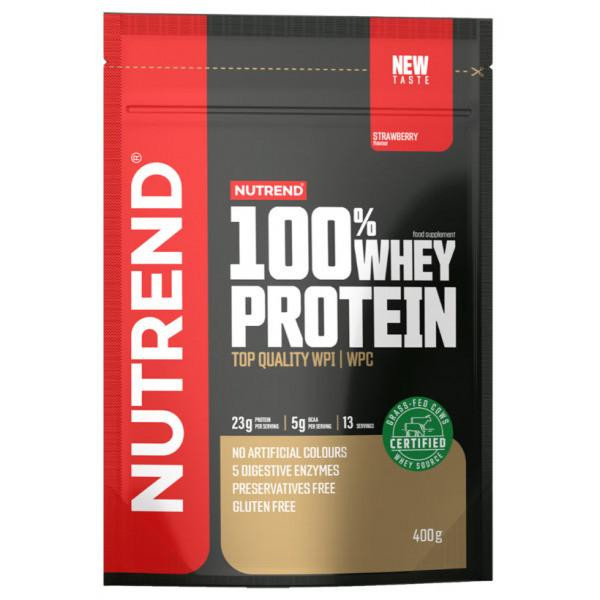 Nutrend 100% Whey Protein 400 g /13 servings/ Strawberry - зображення 1