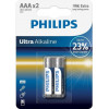 Philips AAA bat Alkaline 2шт Ultra Alkaline (LR03E2B/10) - зображення 1