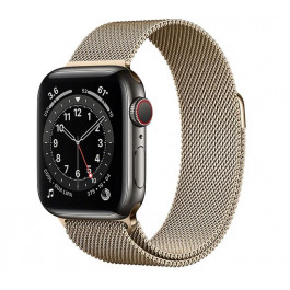   Apple Watch Series 6 GPS + Cellular 40mm Graphite S. Steel Case w. Gold Milanese Loop (M0DF3/M0DW3)