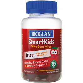   Bioglan Smartkids Iron + Vitamin C 30 gummies полуниця