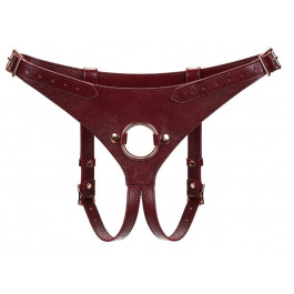   Liebe Seele Wine Red Leather Strap-on Harness (4582558001372)