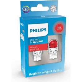   Philips W21/5W LED Red Ultinon Pro6000 12В (11066RU60X2)