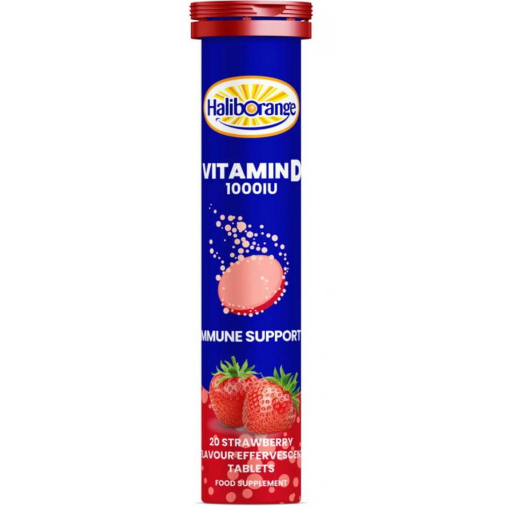 Haliborange Vitamin D 1000 IU 20 таблеток полуниця - зображення 1