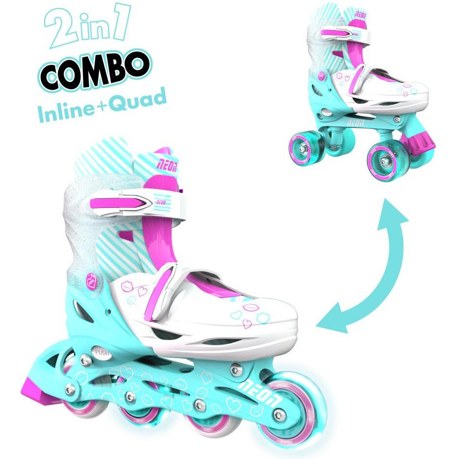 Neon Combo Skates / размер 30-33 turquoise (NT09T4) - зображення 1