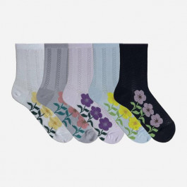   Premier Socks Набір жіночих шкарпеток високих бавовняних  24В35-1 36-40 5 пар Чорний/Сірий/Блакитний/Пудра/Білий (