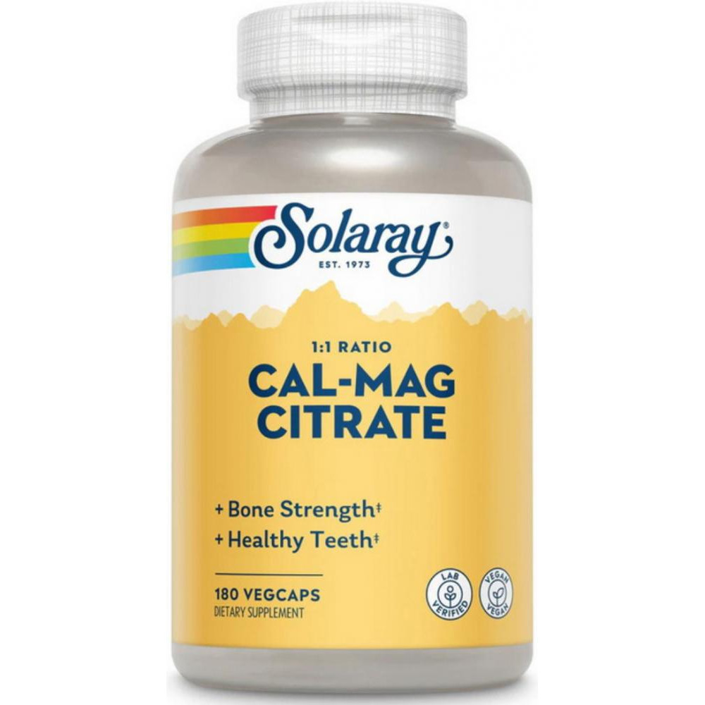 Solaray Cal-Mag Citrate 180 капсул - зображення 1