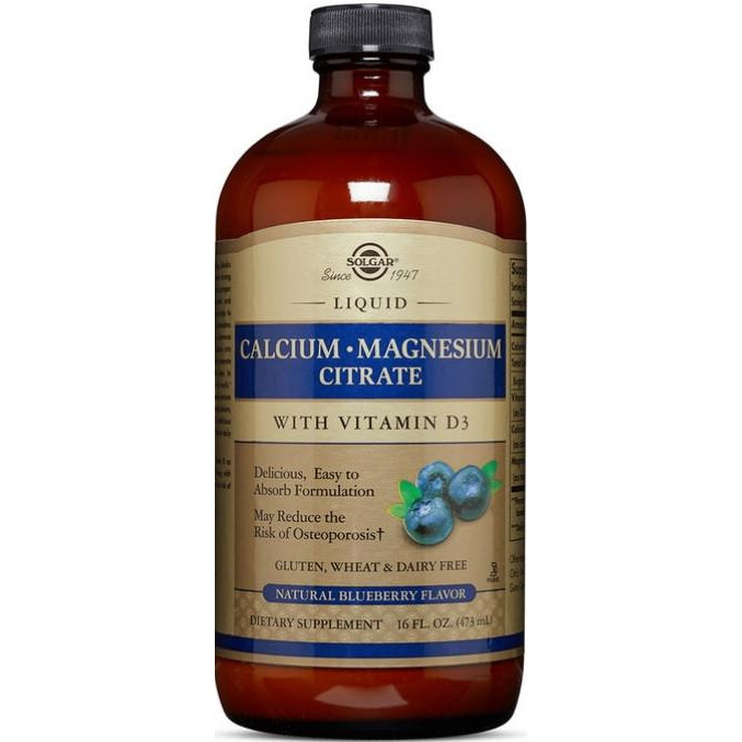 Solgar Calcium Magnesium Citrate with vit D3 473 мл чорниця - зображення 1