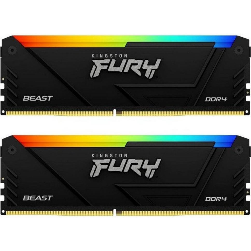 Kingston FURY 32 GB (2x16GB) DDR4 3200 MHz Beast RGB Black (KF432C16BB2AK2/32) - зображення 1