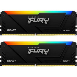   Kingston FURY 32 GB (2x16GB) DDR4 3200 MHz Beast RGB Black (KF432C16BB2AK2/32)