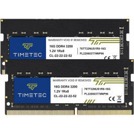   Timetec 32 GB (2x16GB) SO-DIMM DDR4 3200 MHz (76TT32NUS2R8-16G)