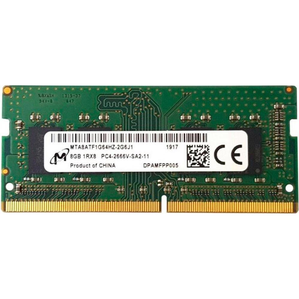 Micron 8 GB SO-DIMM DDR4 2666 MHz (MTA8ATF1G64HZ-2G6J1) - зображення 1