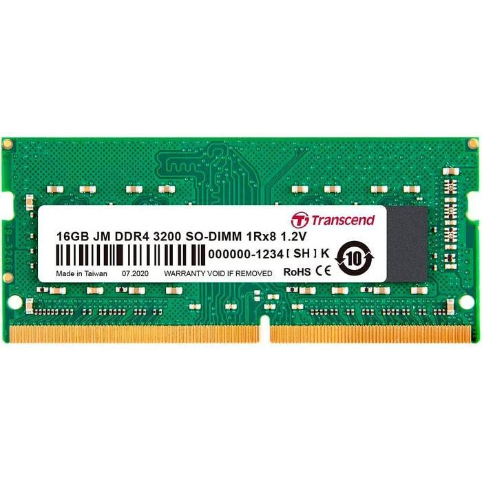 Transcend 16 GB SO-DIMM DDR4 3200 MHz JetRam (JM3200HSB-16G) - зображення 1