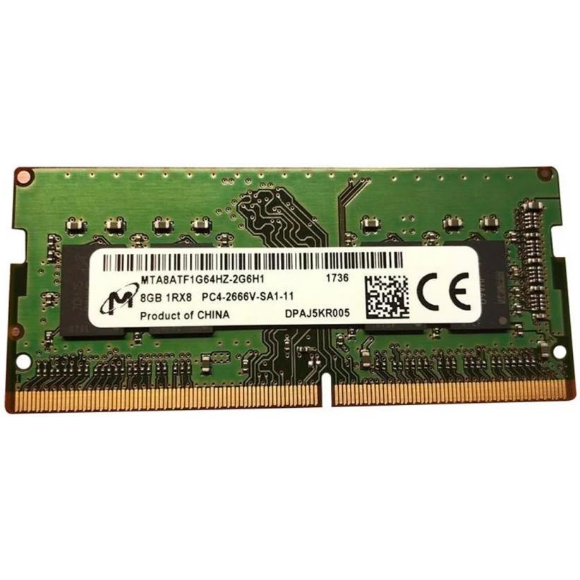 Micron 8 GB SO-DIMM DDR4 2666 MHz (MTA8ATF1G64HZ-2G6H1) - зображення 1