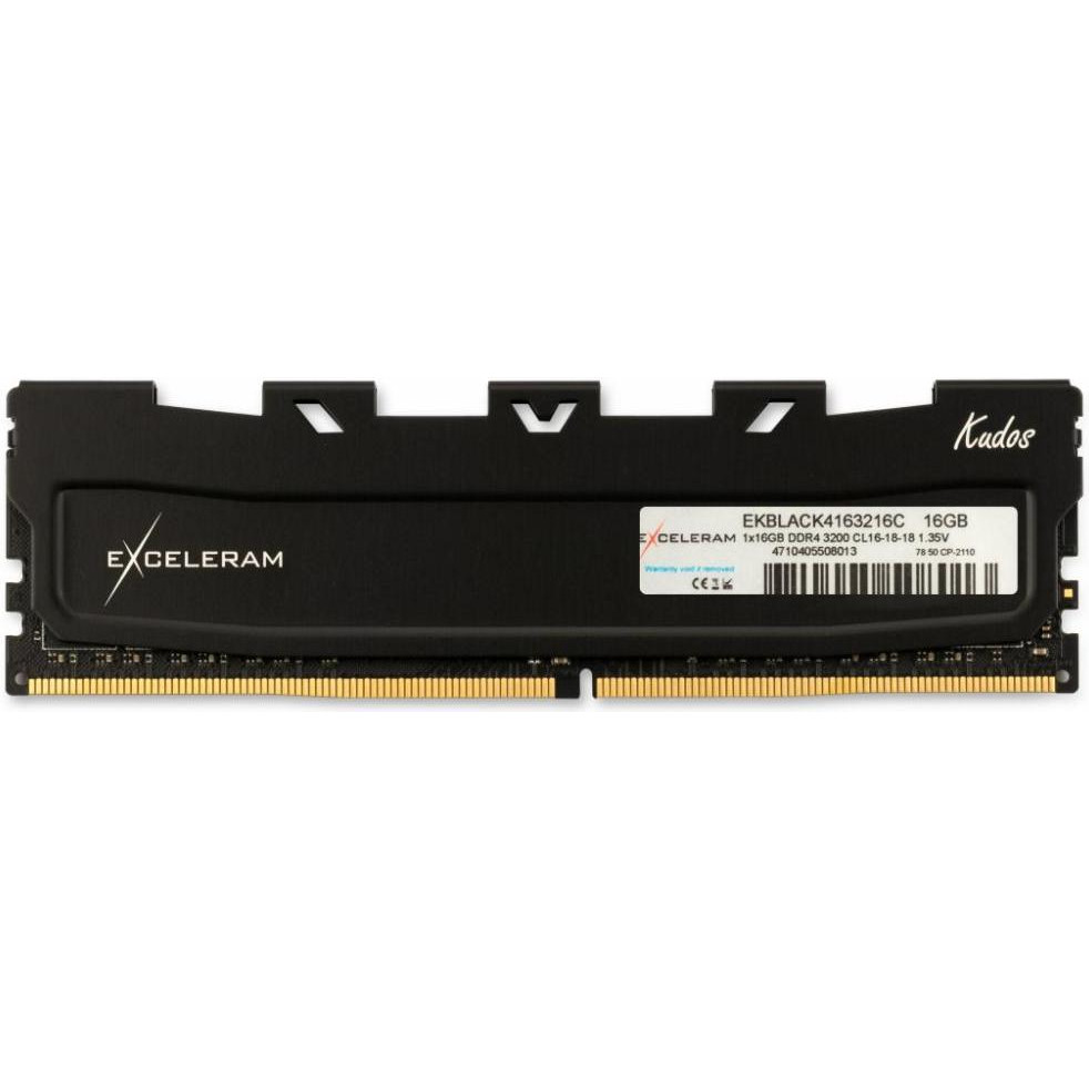 Exceleram 16 GB DDR4 3200 MHz Black Kudos (EKBLACK4163216C) - зображення 1