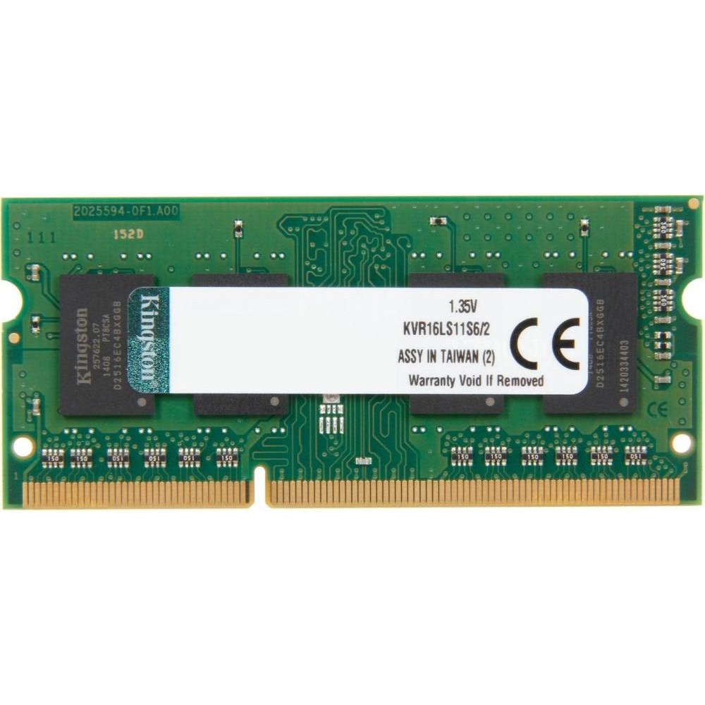 Kingston 2 GB SO-DIMM DDR3L 1600 MHz (KVR16LS11S6/2) - зображення 1