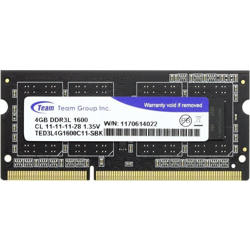 TEAM 4 GB SO-DIMM DDR3L 1600 MHz (TED3L4G1600C11-S01) - зображення 1