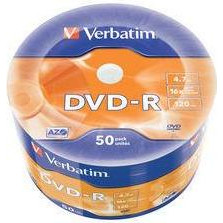   Verbatim DVD-R Matt Silver 50 Pack Wrap Spindle (43788)