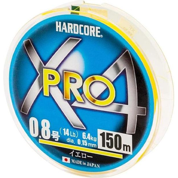 DUEL Hardcore X4 PRO / Yellow / #0.8 / 0.15mm 150m 6.4kg (H3862) - зображення 1