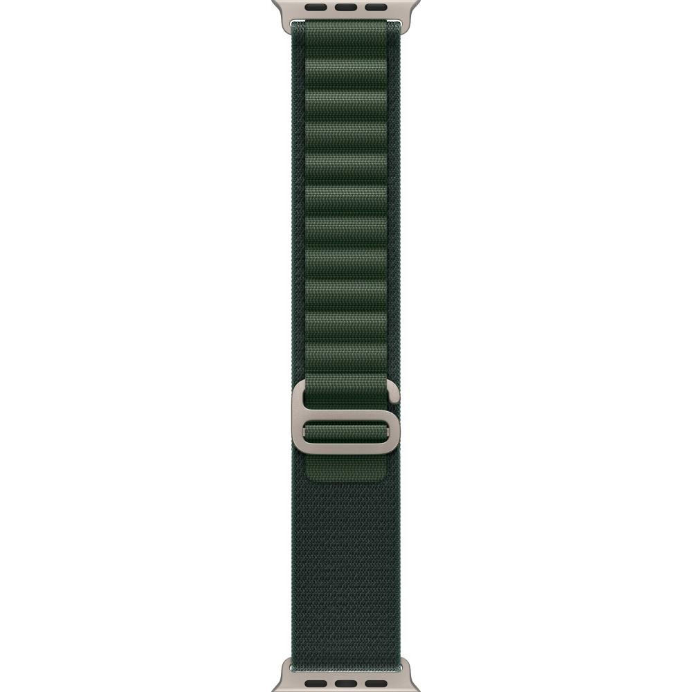 Apple Ремінець  Alpine Loop Dark Green - Natural Titanium Finish для  Watch 44/45/46/49mm - Large (MXMW3) - зображення 1