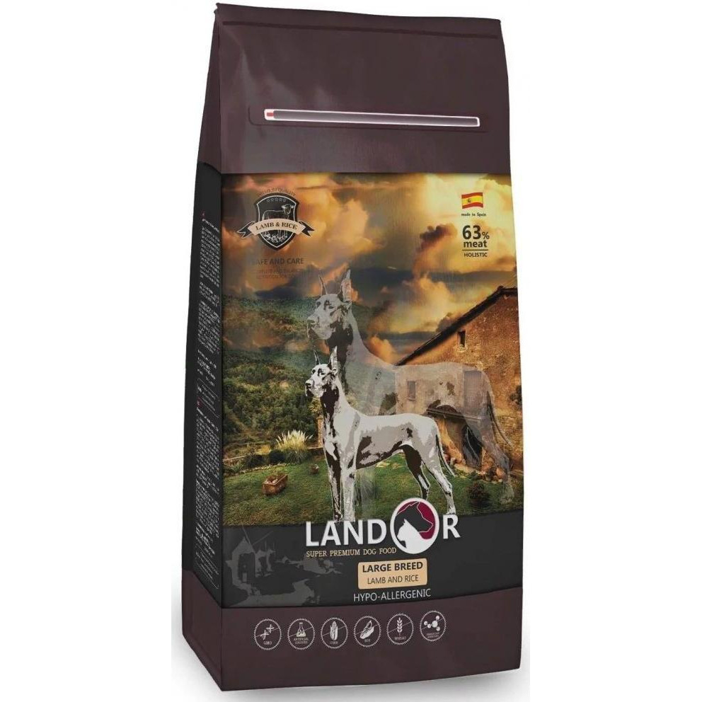 Landor Adult Large Breed Lamb & Rice 15 кг (8433022859882) - зображення 1