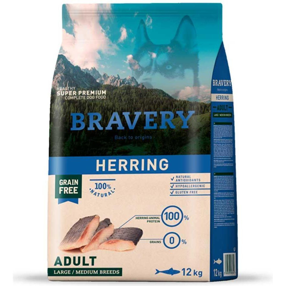 Bravery Adult Large & Medium Herring 12 кг 0609 BR HERR ADUL L_ 12KG - зображення 1