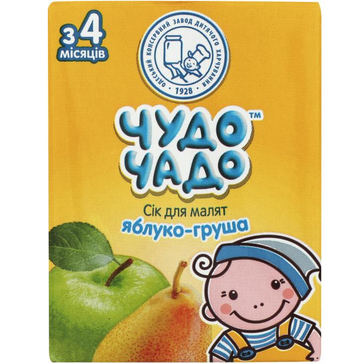 Чудо-Чадо Сік «Чудо Чадо» яблучно-грушевий з м'якоттю, 200 мл - зображення 1