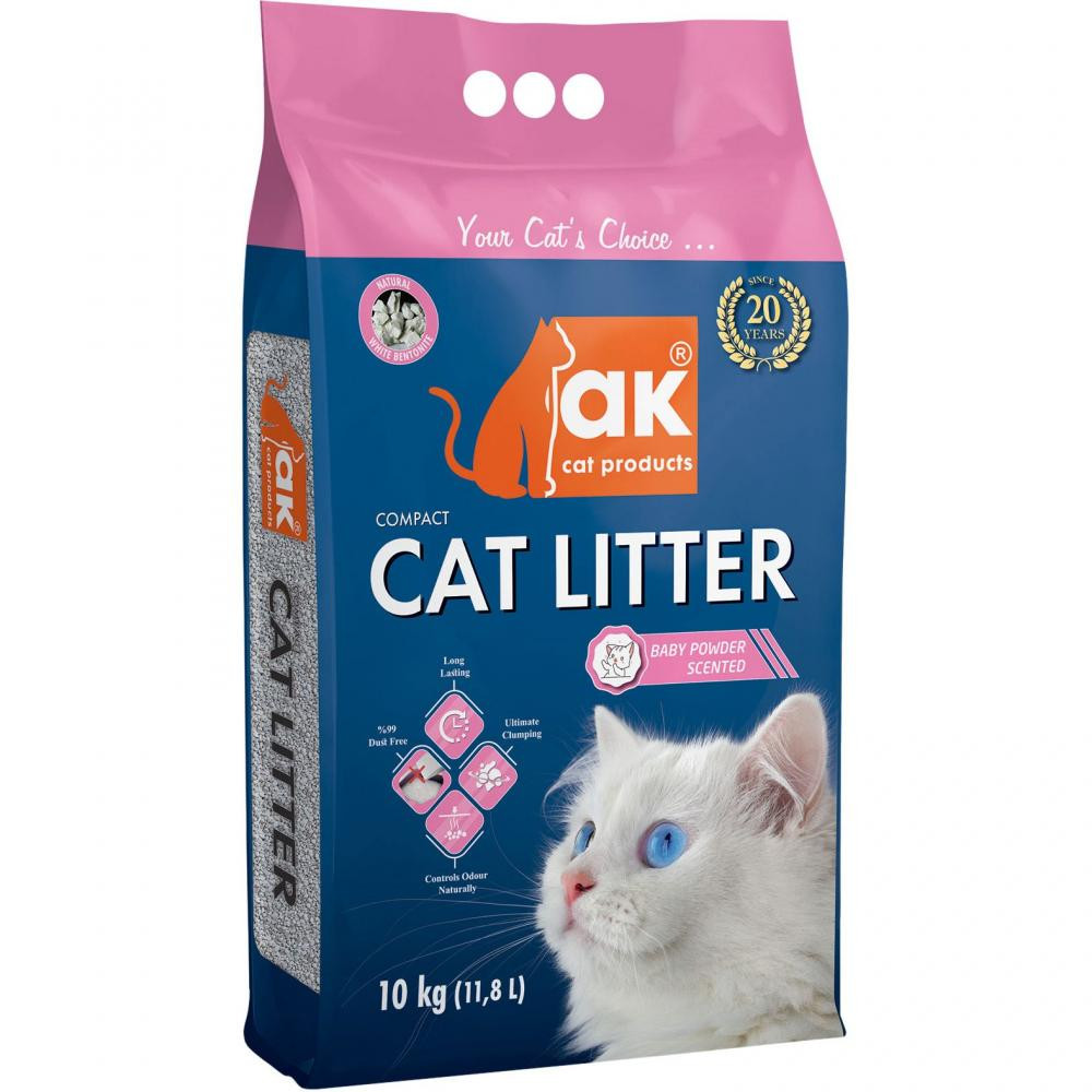 AK Cat Products Baby Powder Scented 10 кг AKMN003 - зображення 1