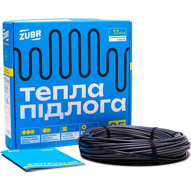 ZUBR DC Cable 17, 8м, 0.8-1кв.м, 140Вт - зображення 1