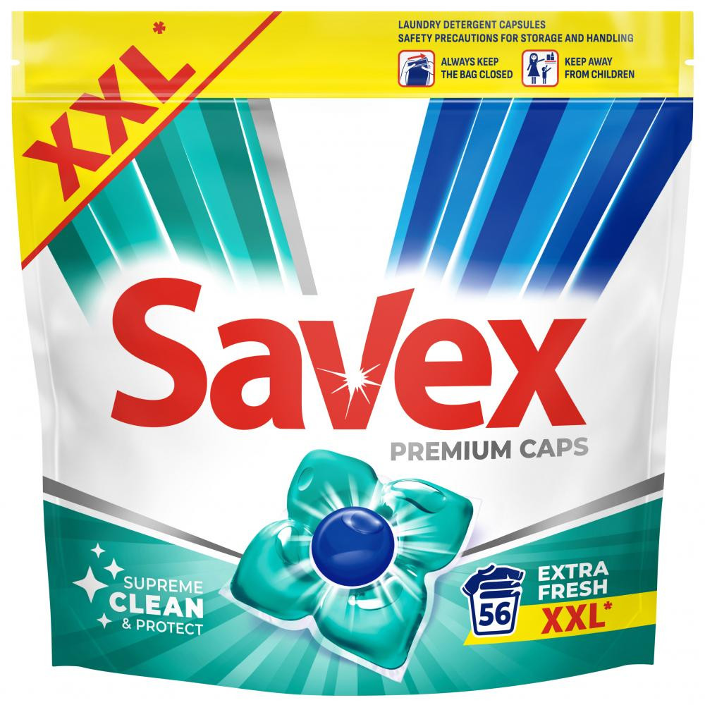 Savex Капсули для прання Premium Caps Extra Fresh 56 шт (3800024048159) - зображення 1