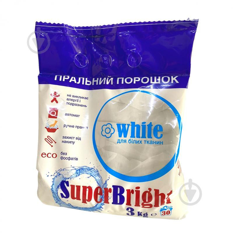 SuperBright Стиральный порошок White 3 кг (4820138320582) - зображення 1