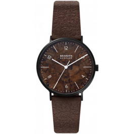   Skagen Aaren Naturals Three-Hand Brown Leather Alternative Made With Mulberry (SKW6728)