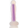 Dream toys RADIANT SOFT SILICONE GLOW IN THE DARK DILDO MEDIUM PURPLE (DT22047) - зображення 2