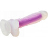 Dream toys RADIANT SOFT SILICONE GLOW IN THE DARK DILDO MEDIUM PURPLE (DT22047) - зображення 6