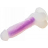 Dream toys RADIANT SOFT SILICONE GLOW IN THE DARK DILDO MEDIUM PURPLE (DT22047) - зображення 7