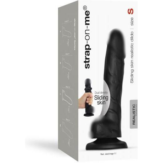 Strap-On-Me Sliding Skin Realistic Dildo Black - S (SO6252) - зображення 1