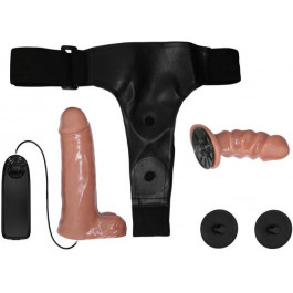   Baile Ultra Passion Harness Dual Penis Strap On 6.2, тілесний (6959532333350