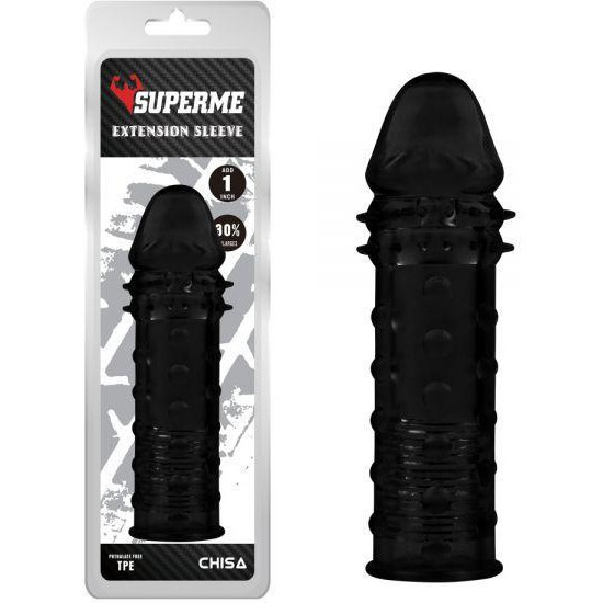 Chisa Novelties Superme Extension Sleeve чёрная 16,2 см (CH15799) - зображення 1