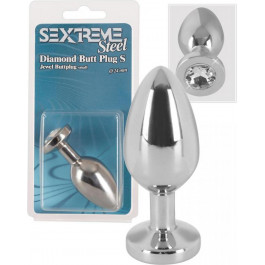   Orion Анальная пробка с прозрачным кристаллом Sextreme Steel Diamond Putt Plug S , серебряная (40241445322