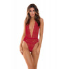 Rene Rofe Боді з відкритою спиною PLUNGE IN TEDDY RED, S/M (7550014REDSM) - зображення 3