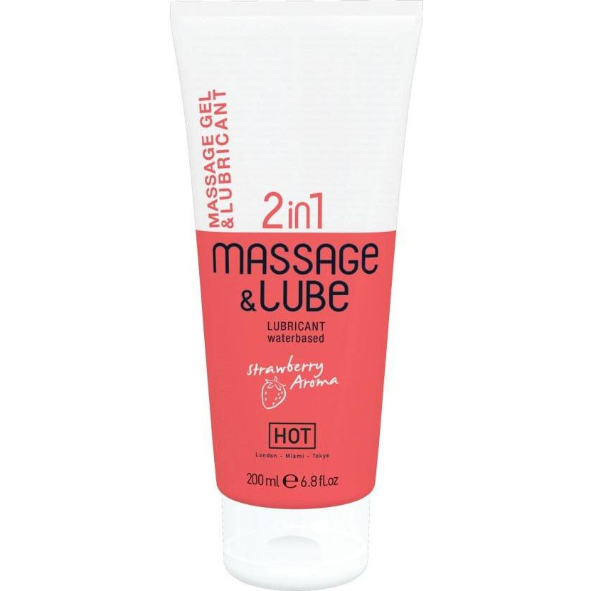 HOT Massage&Glide Gel 2in1 Strawberry, 200 мл (HOT44143) - зображення 1