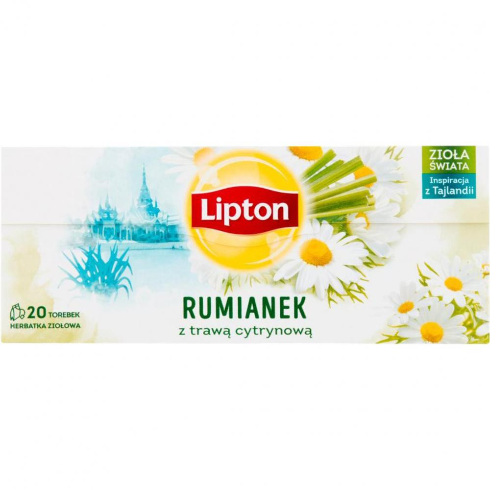 Lipton Чай трав'яний  Ромашка з лемонграсом, 20 пакетиків (917449) (8717163856789) - зображення 1