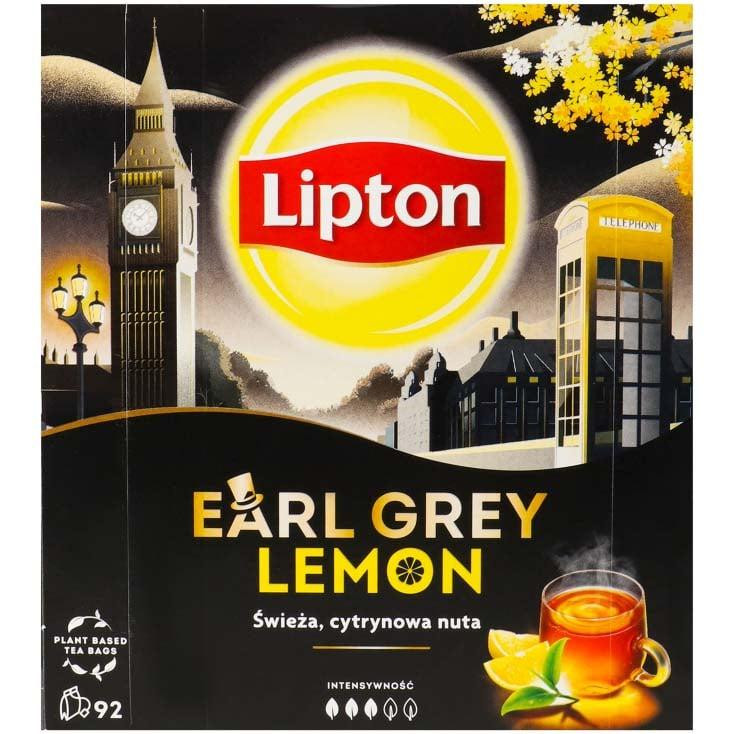 Lipton Чай чорний  Earl Grey Lemon, 92 пакетика (923174) (8720608014453) - зображення 1