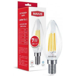   MAXUS LED FIL Clear C37 7W E14 4100K 220V (1-MFM-734)