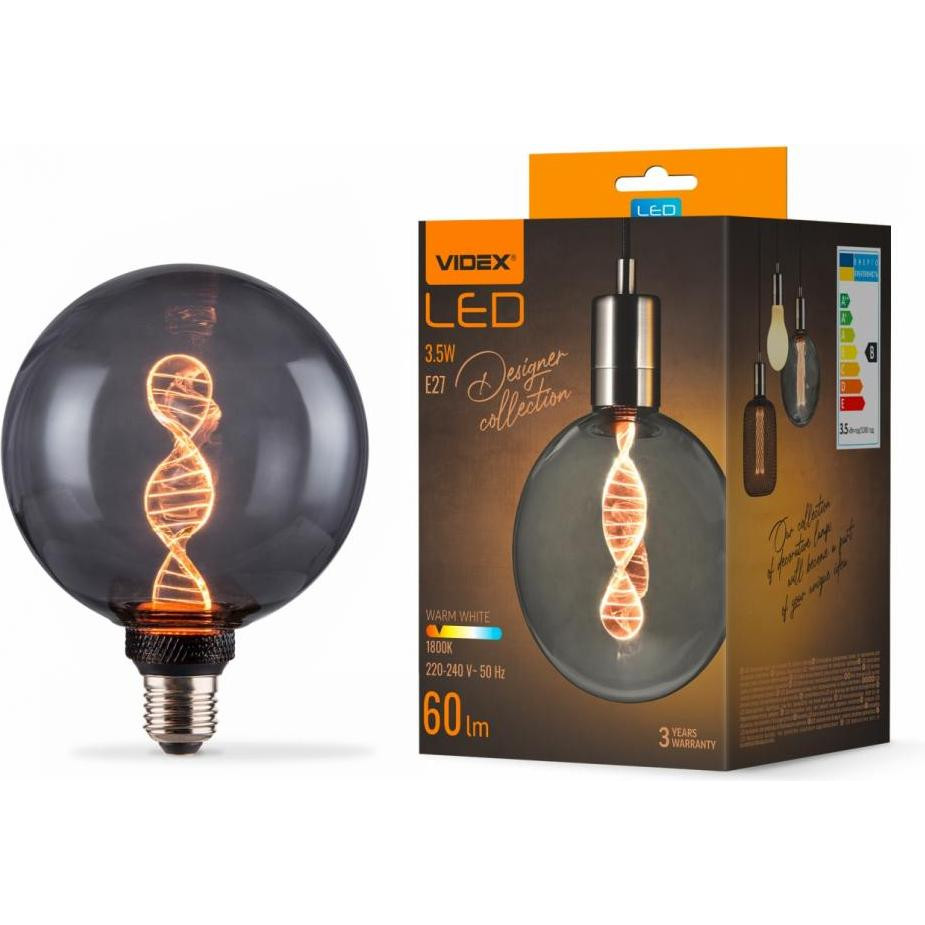 VIDEX LED Filament G125 3.5W 1800K E27 (VL-DNA-G125-S) - зображення 1