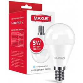   MAXUS LED G45 5W 4100K 220V E14 (1-LED-744)