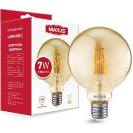   MAXUS LED FIL Golden G95 7W E27 2700K 220V (1-MFM-7095)